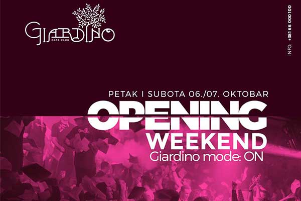 Opening Weekend - Giardino mode: ON